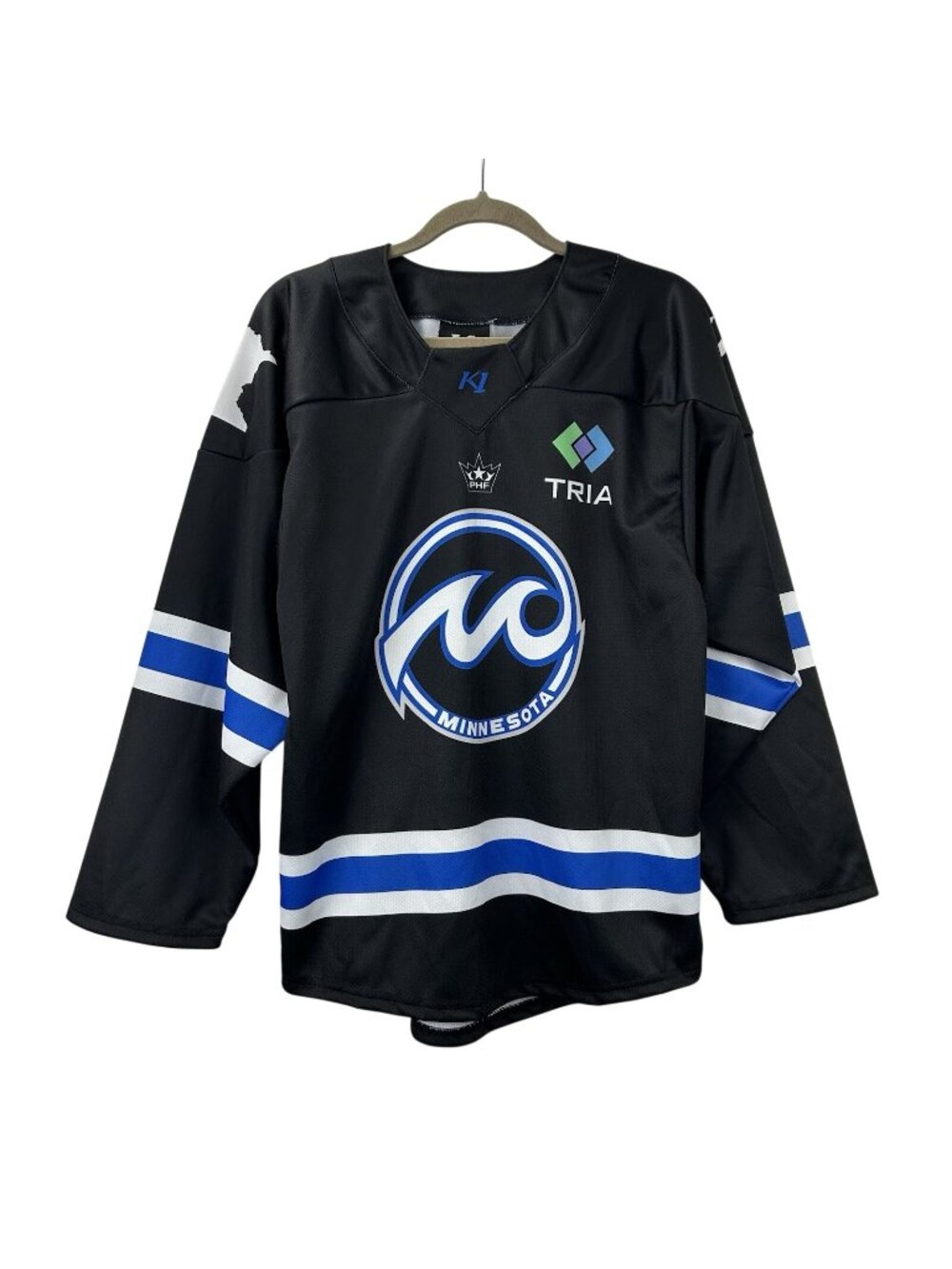 Minnesota Whitecaps Pro Collar Hockey Jersey Unisex Youth XL Black Blue NEW